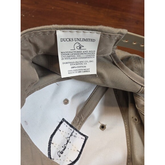 Ducks Unlimited Hat Cap Khaki Green Black Brim Patch Adjustable Snapback Outdoor - Picture 2 of 3